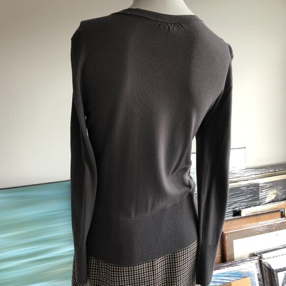 Olsen Europe Scoop Neck Knit Cardigan Grey Size XS - Picture 4 of 9